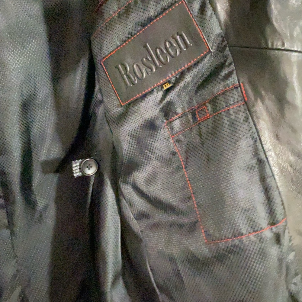 Men's Rosleen Black Leather Jacket Size XXL - Picture 7 of 10